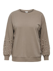 Pullover - Mountain Trail/PEARLS ON SLEEV - Braun