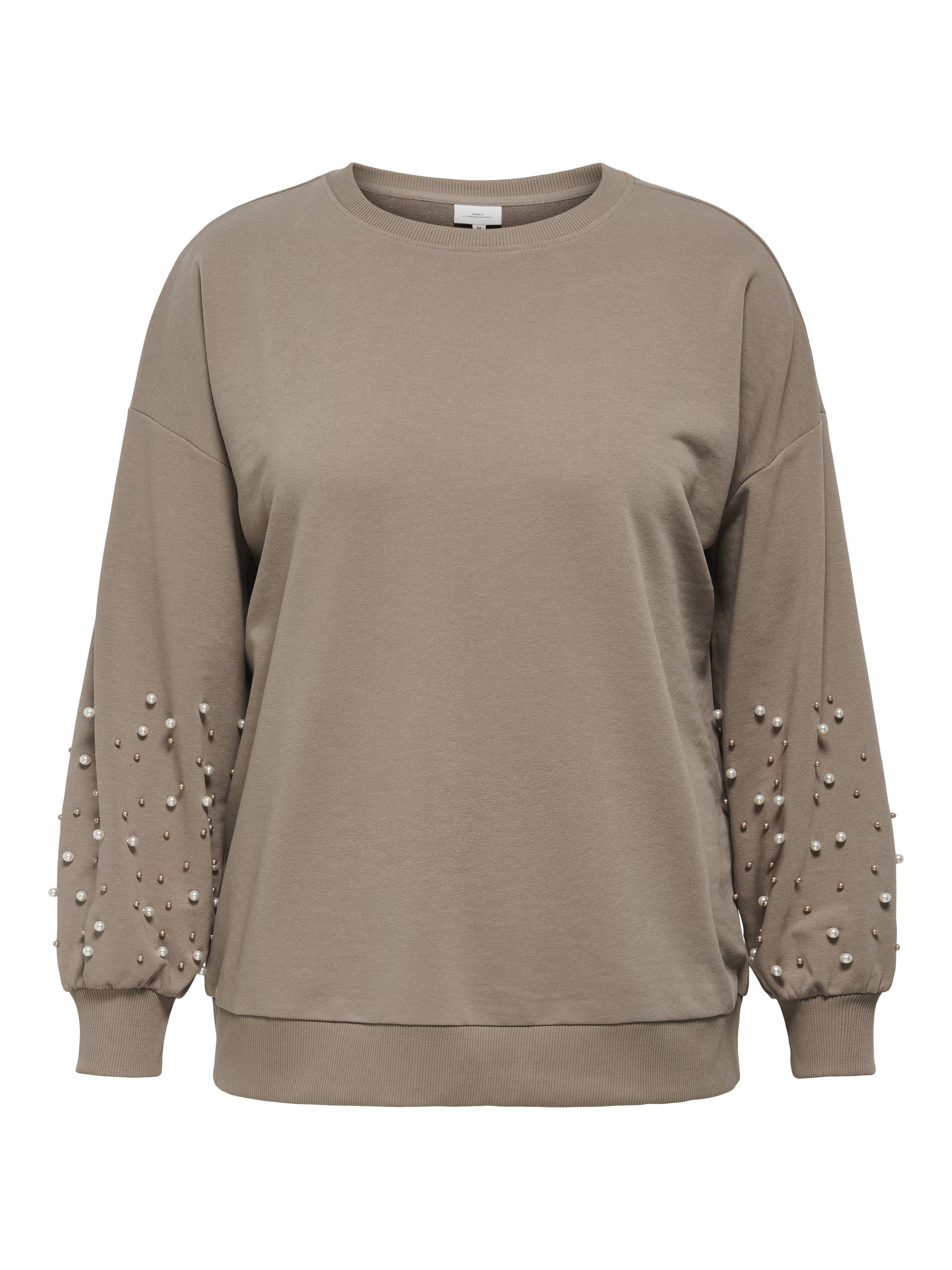 Pullover - Mountain Trail/PEARLS ON SLEEV - Braun