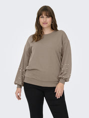 Pullover - Mountain Trail/PEARLS ON SLEEV - Braun