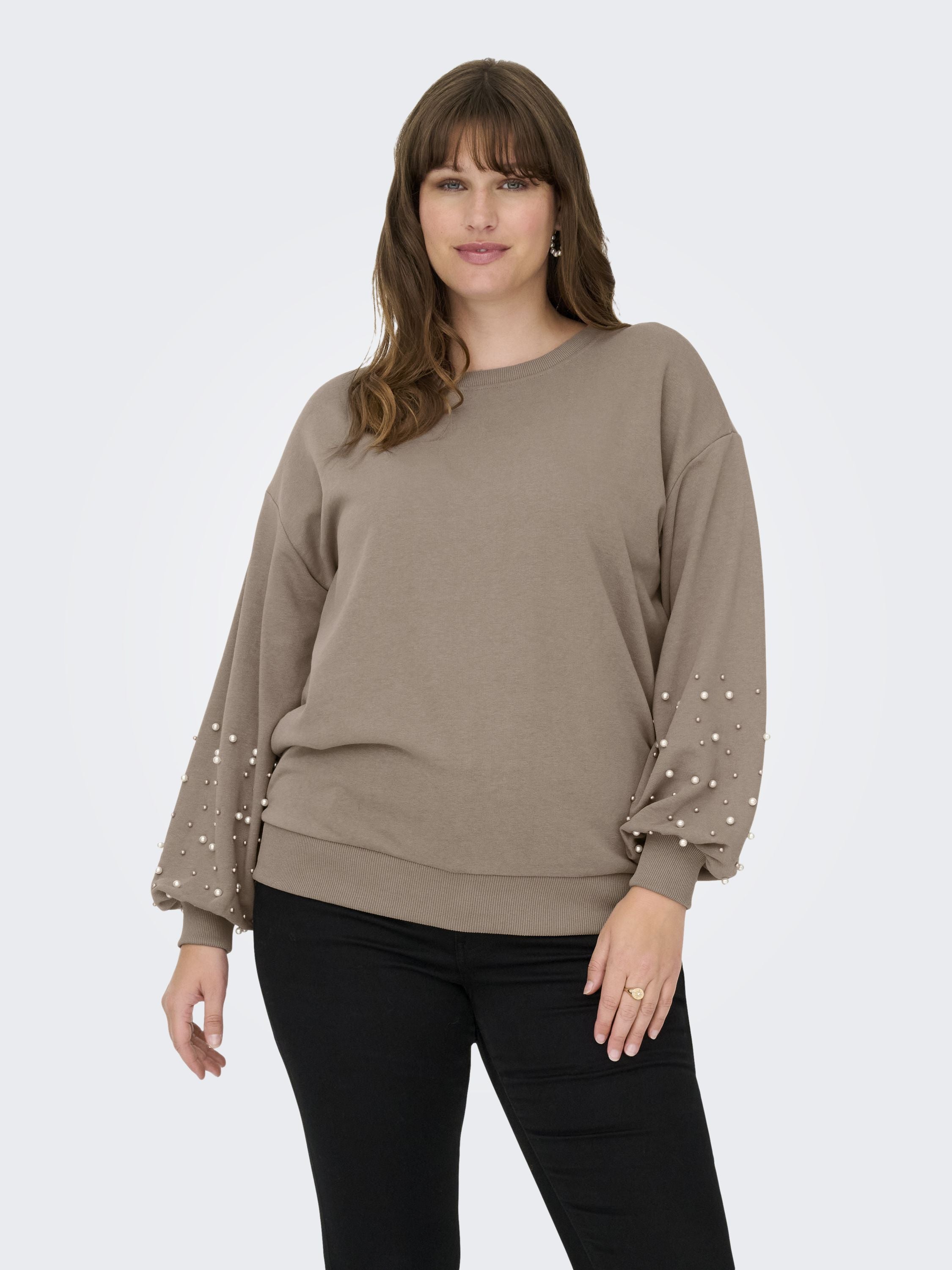 Pullover - Mountain Trail/PEARLS ON SLEEV - Braun