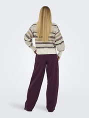 Strickpullover gemustert - Pumice Stone/JAQUARD - Creme