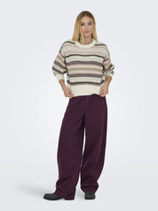 Strickpullover gemustert - Pumice Stone/JAQUARD - Creme