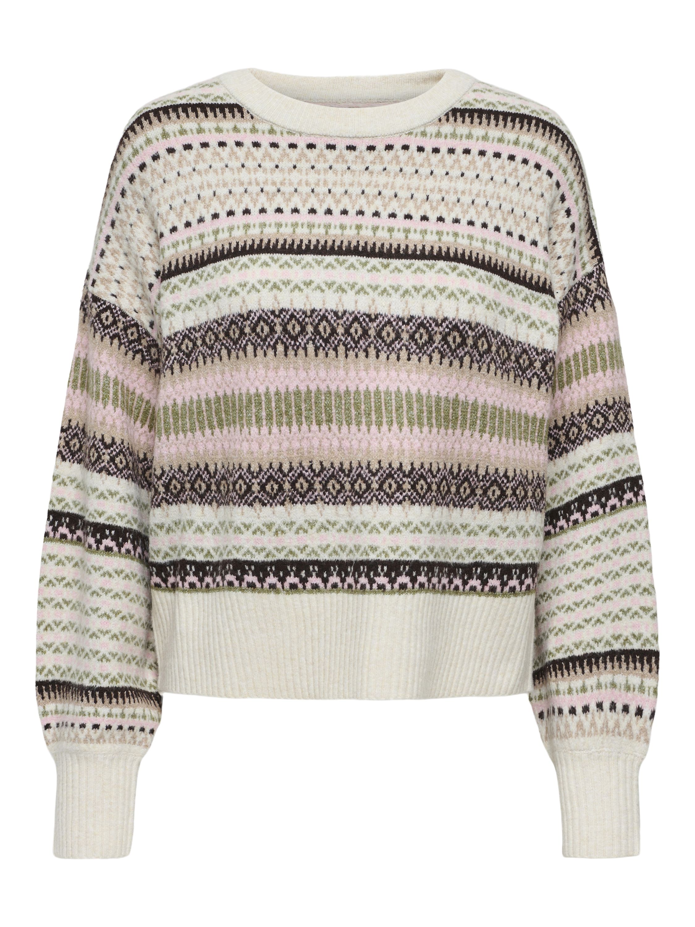 Strickpullover gemustert - Pumice Stone/JAQUARD - Creme