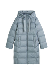 Daunenmantel mit Kapuze - 4742-Slate Blue - Blau
