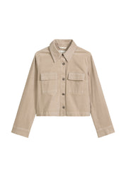 Samt-Overshirt Regular Fit - 911-chalky mauve - Beige