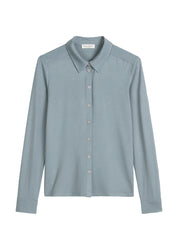 Langarmshirt aus Viskose - 857-slate blue - Blau