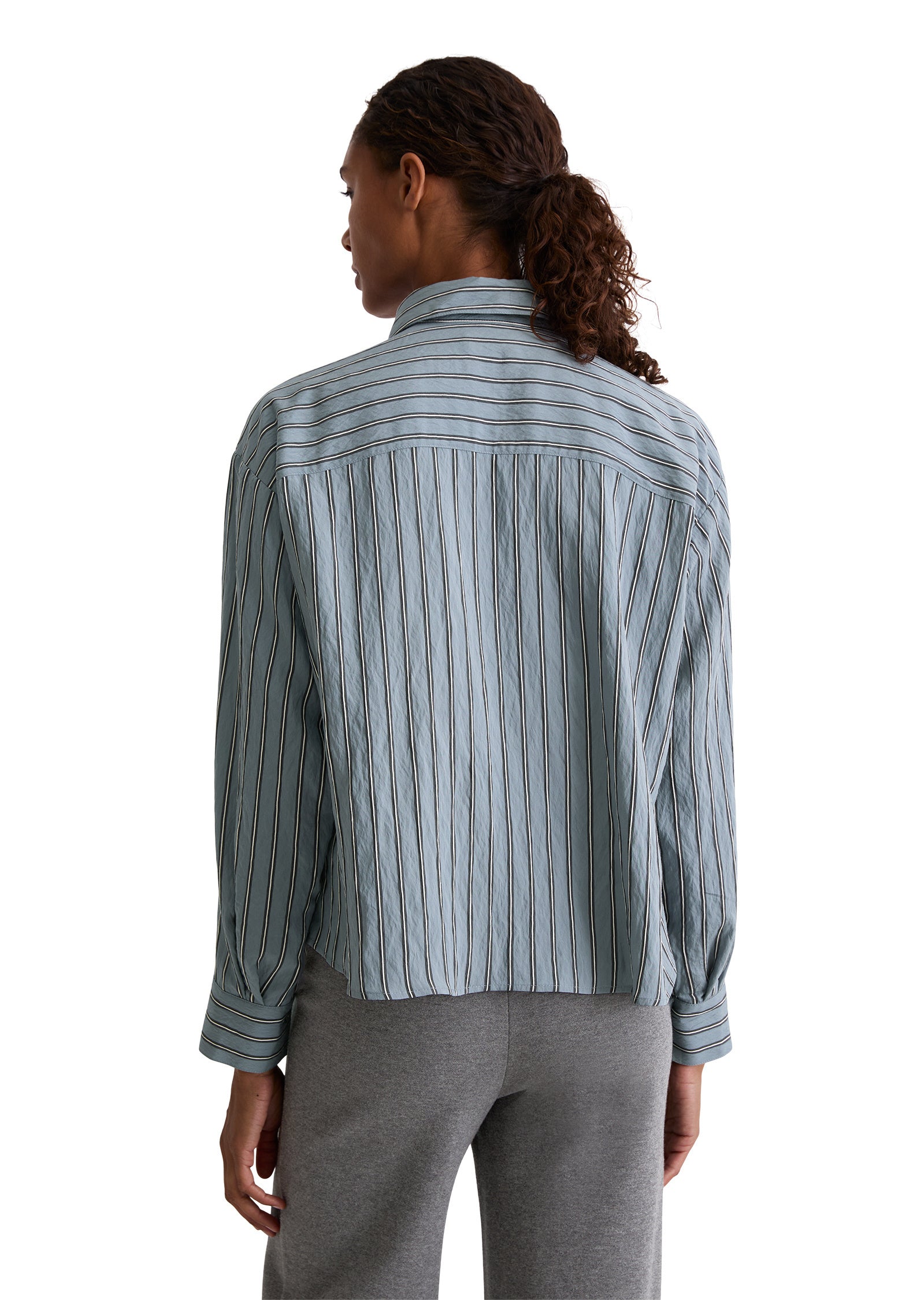 Bluse gestreift aus Viskosemix - O94-multi - Blau