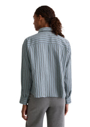 Bluse gestreift aus Viskosemix - O94-multi - Blau