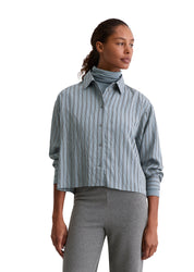 Bluse gestreift aus Viskosemix - O94-multi - Blau