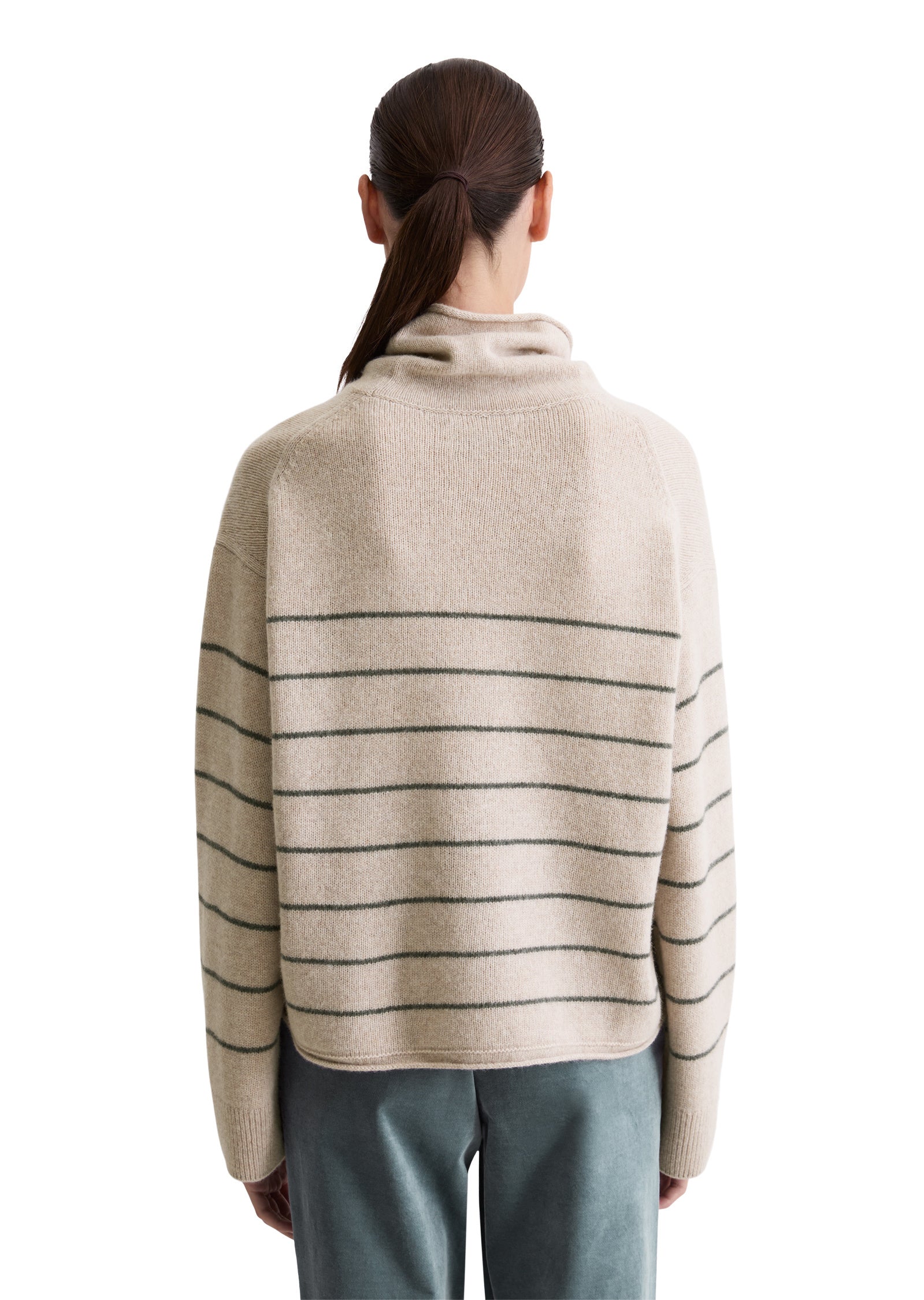 Strickpullover aus Schurwollmix - J42-striped / chalky mauve mel - Beige