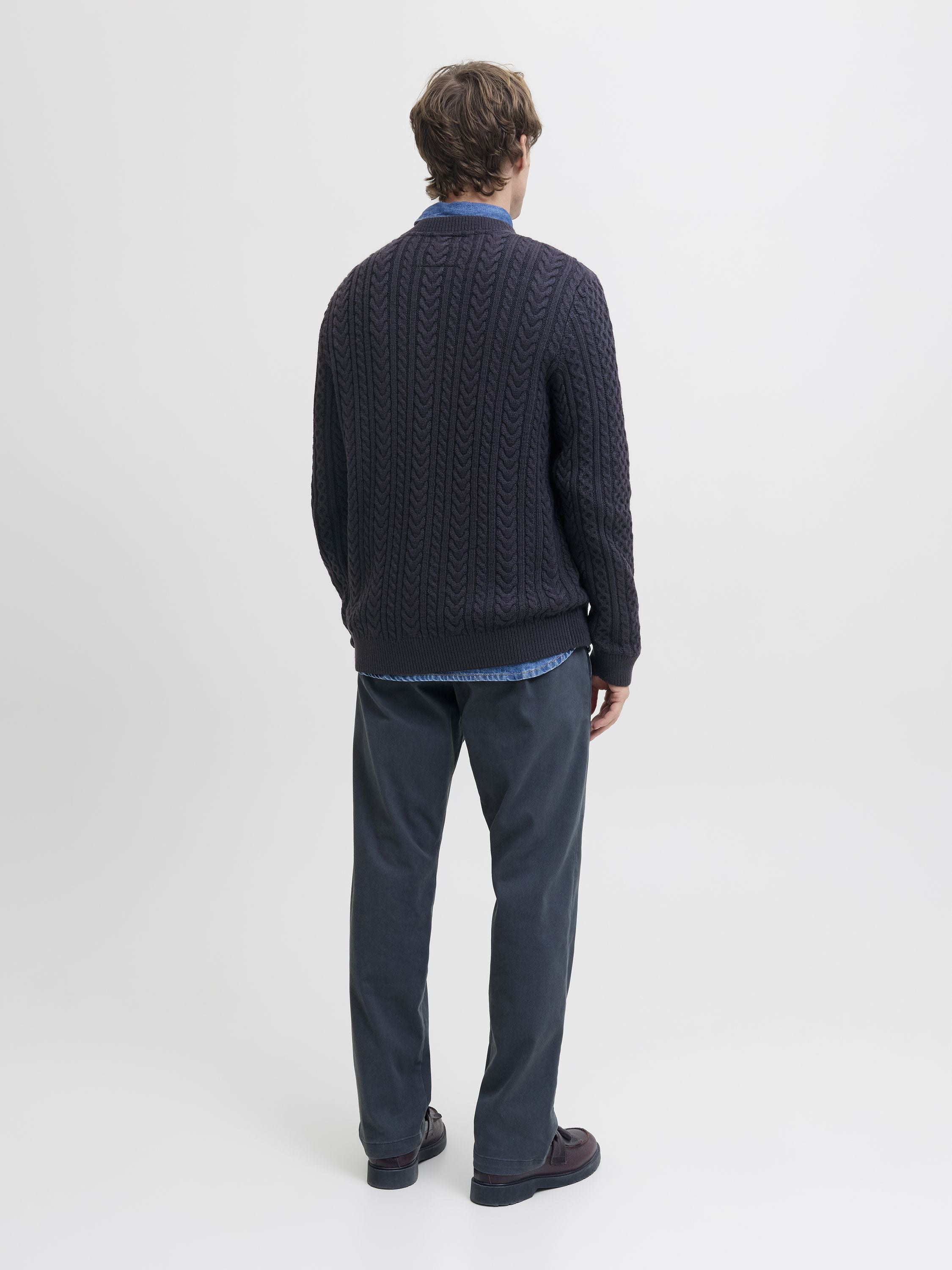 Strickpullover aus Baumwollmix - Dark Navy - Blau