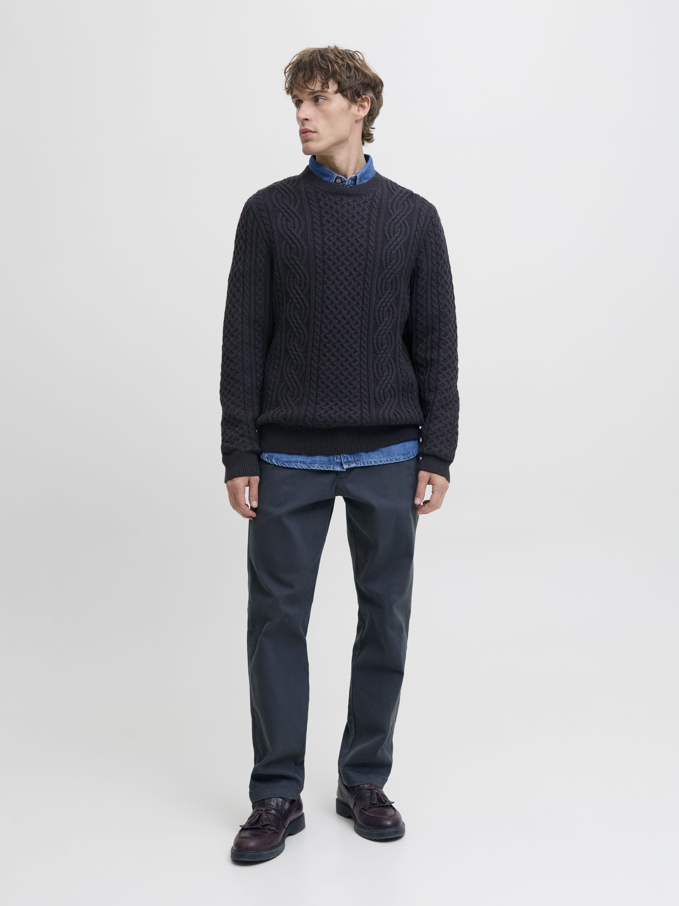 Strickpullover aus Baumwollmix - Dark Navy - Blau