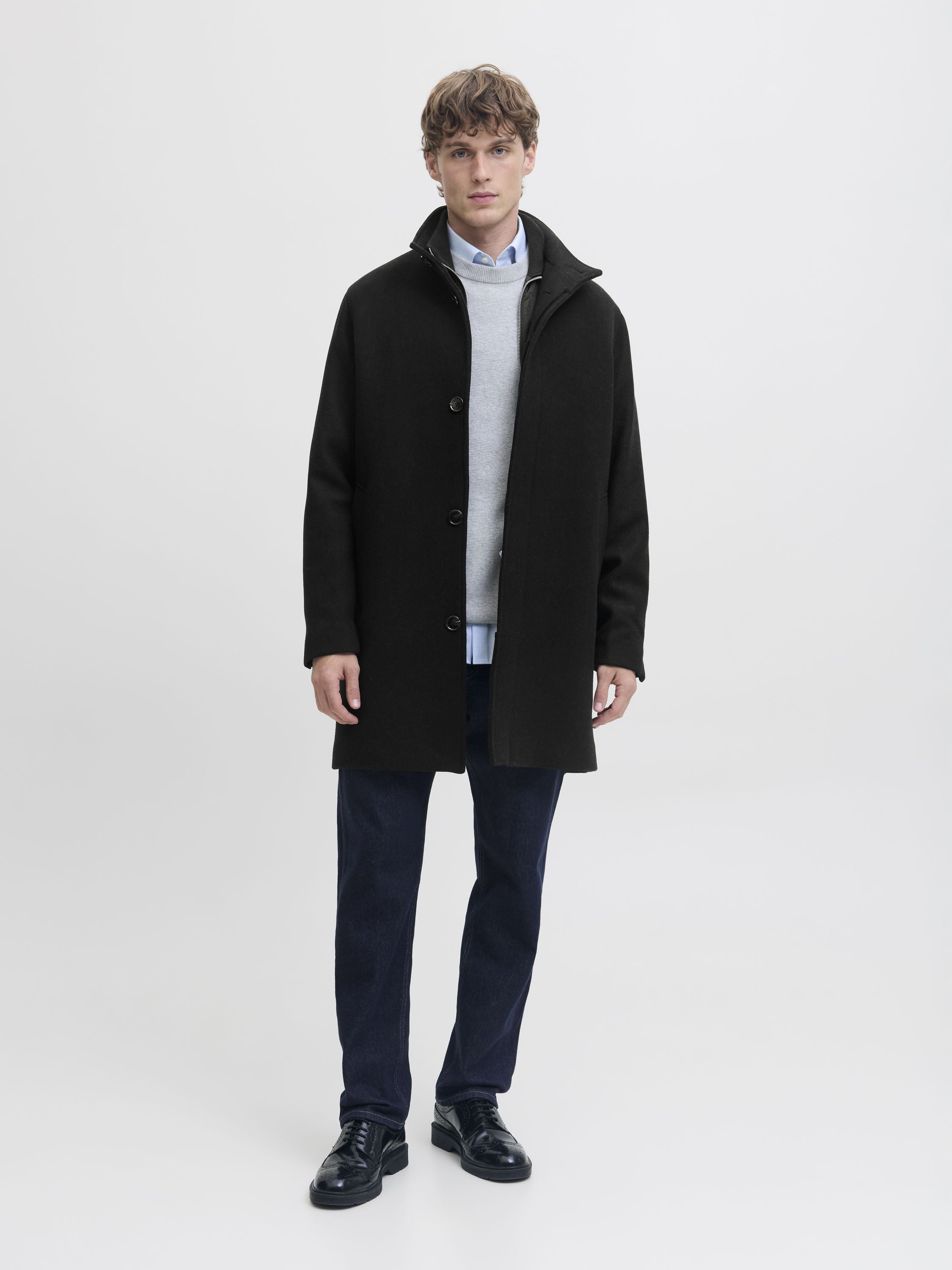 Mantel aus Woll-Mix - Black - Schwarz