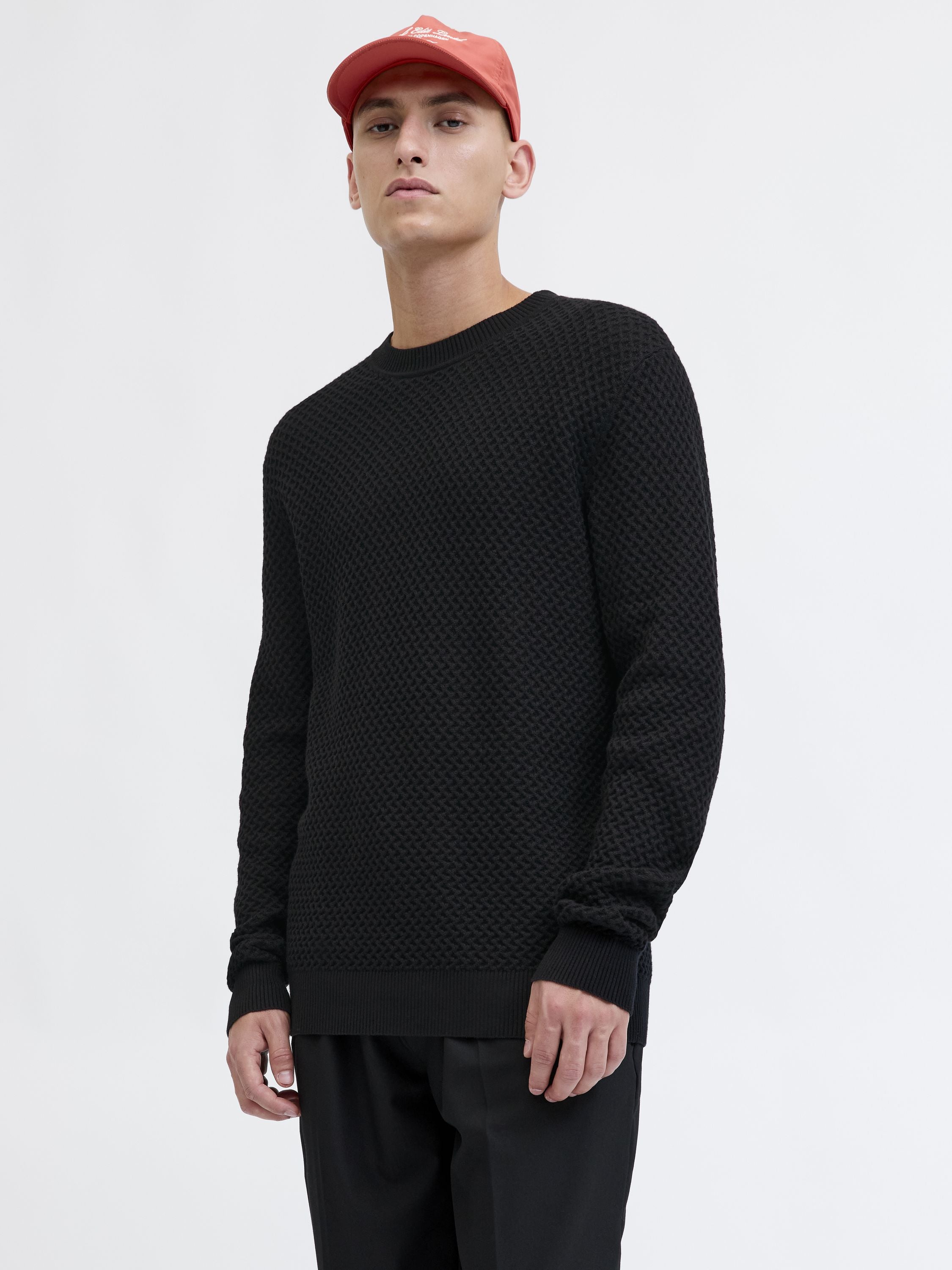 Strickpullover aus Baumwolle - Black/Solid - Schwarz