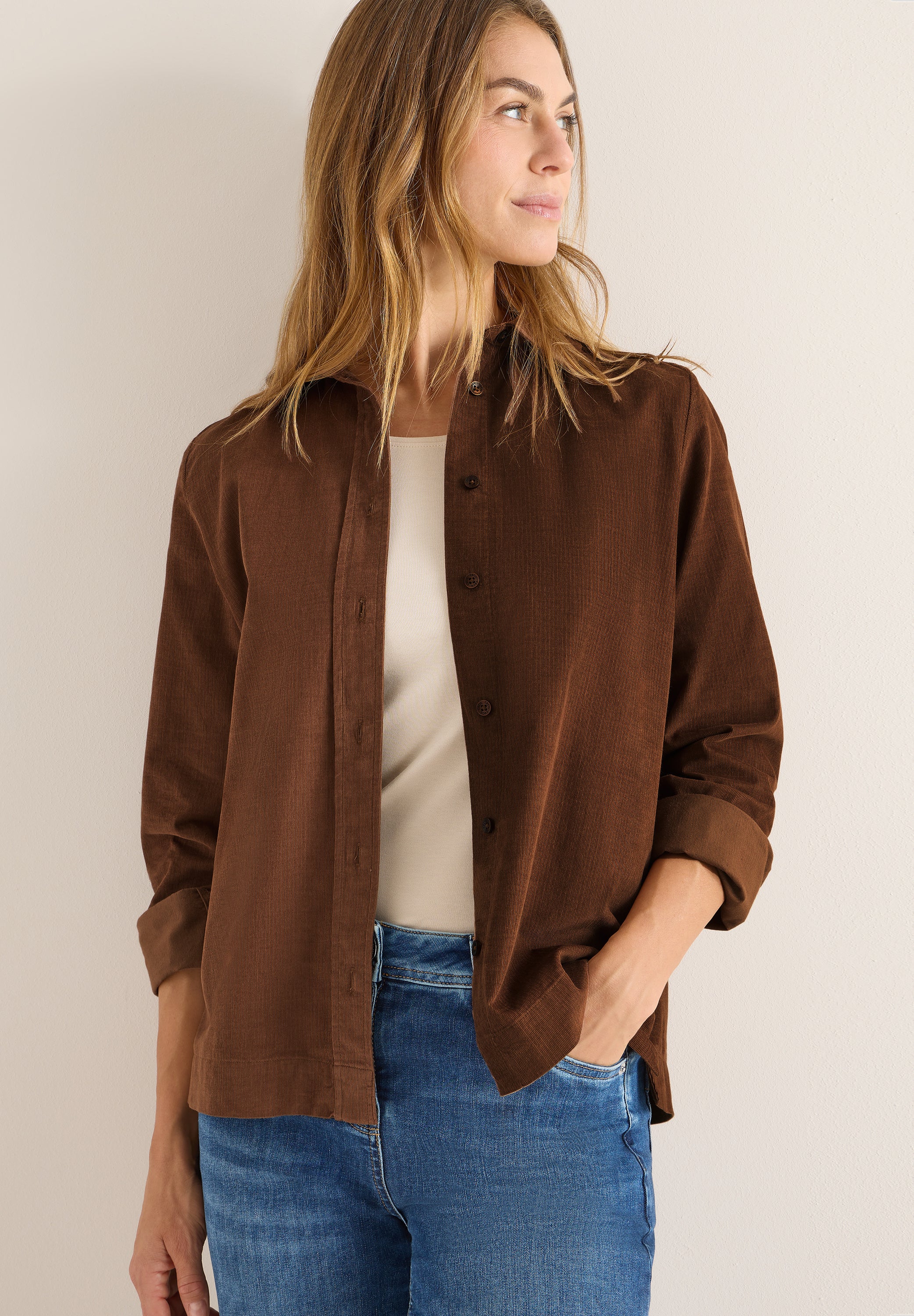 Cordhemd aus Baumwolle - 17113 mocha caramel - Braun