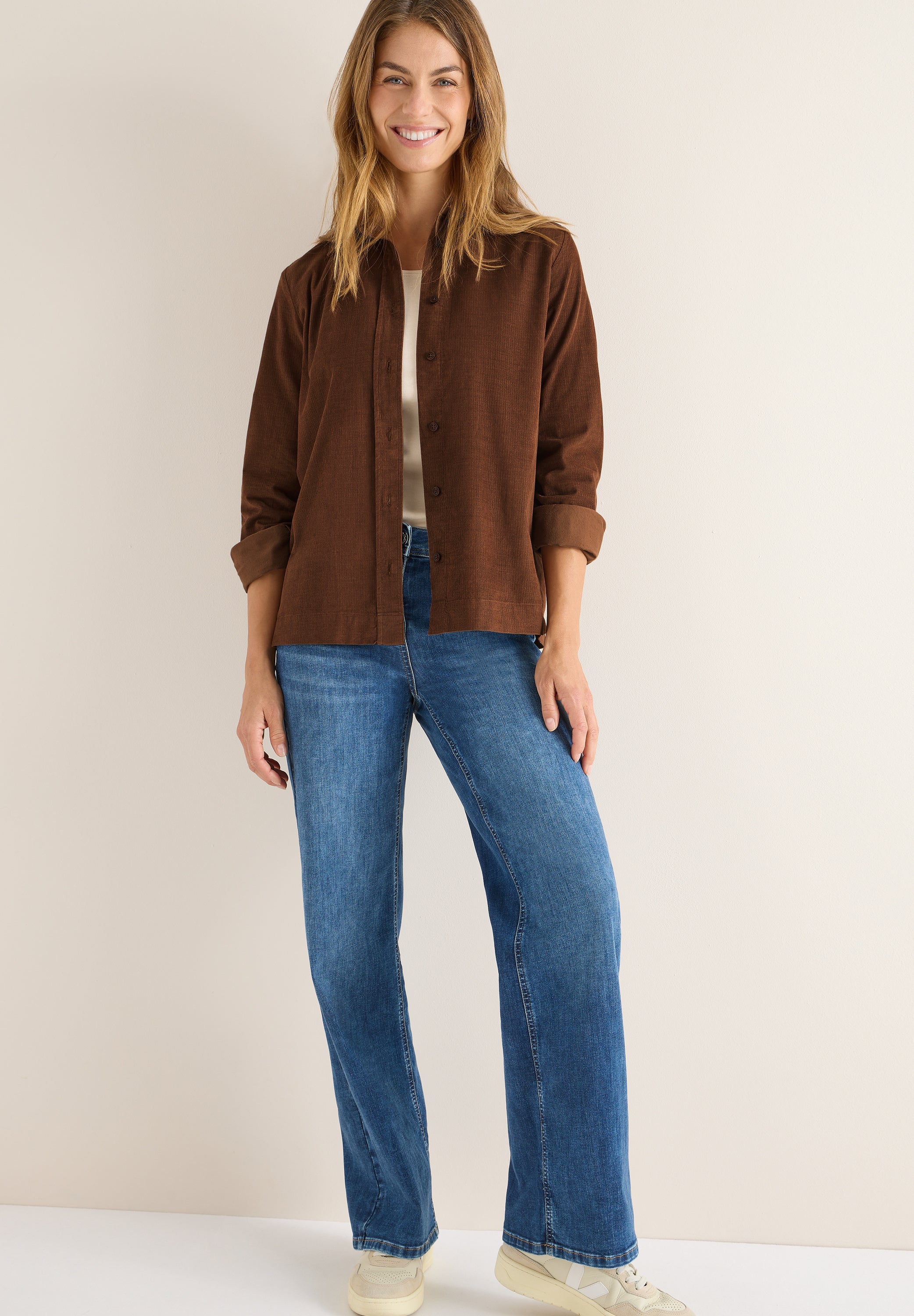 Cordhemd aus Baumwolle - 17113 mocha caramel - Braun