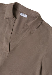 Schlupfbluse aus Viskose - 17338 cocoa taupe melange - Braun