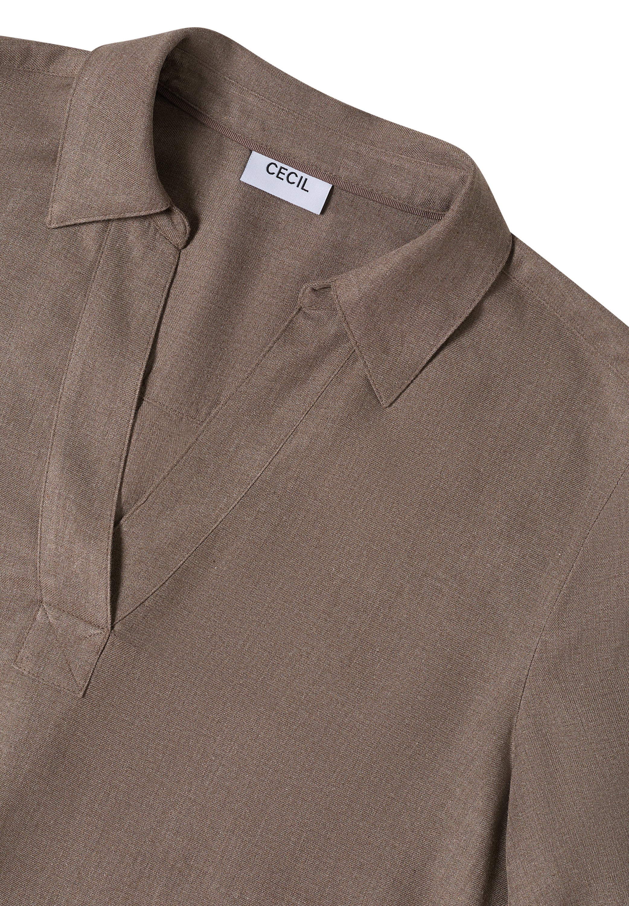 Schlupfbluse aus Viskose - 17338 cocoa taupe melange - Braun