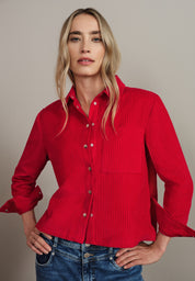 Cordhemd aus Baumwolle - 16865-racing red - Rot