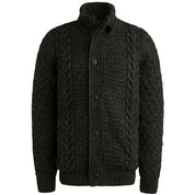 Strickjacke mit Stehkragen - 971-Dark Grey Melee - Grau