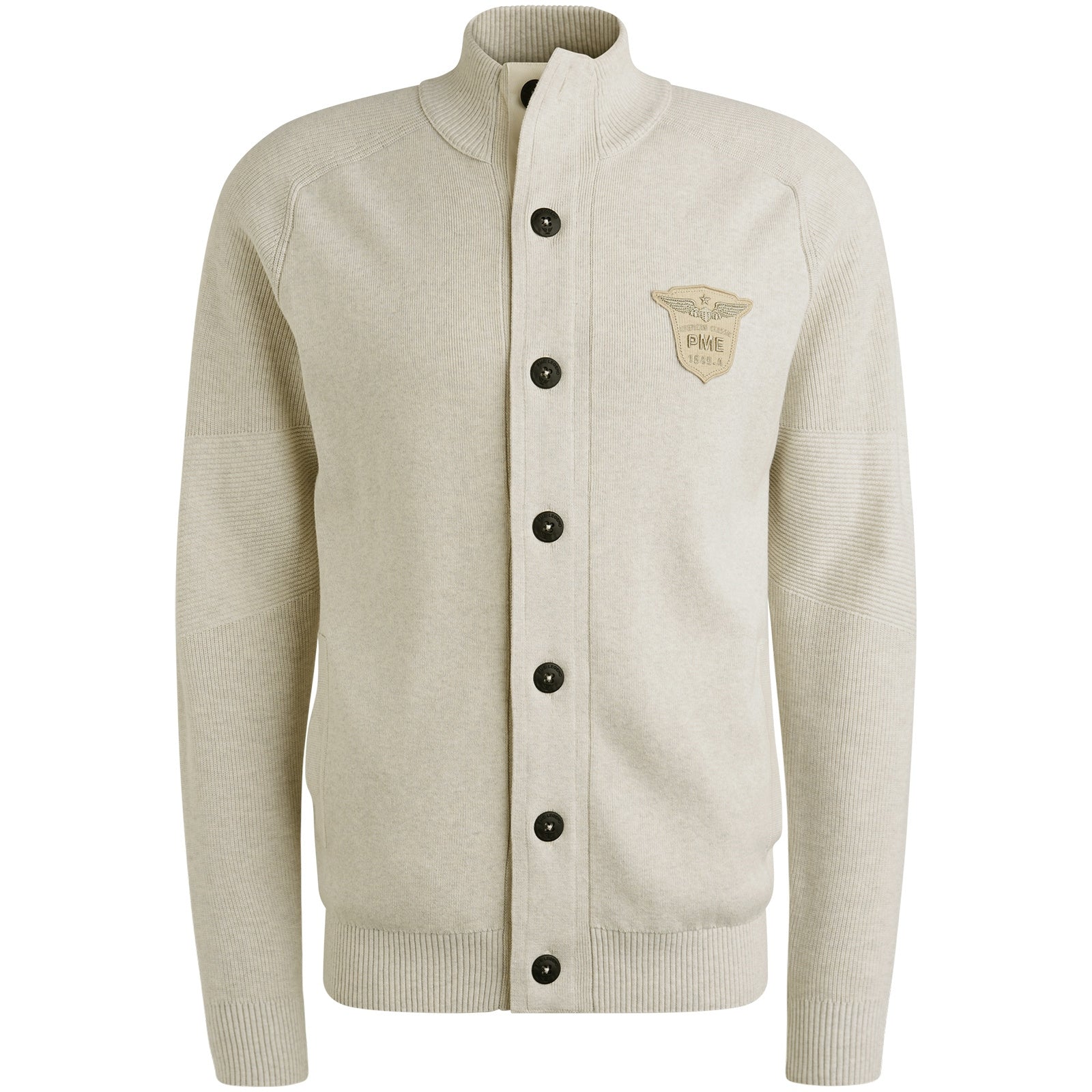 Strickjacke aus Baumwolle - 910-Bone White Melee - Grau