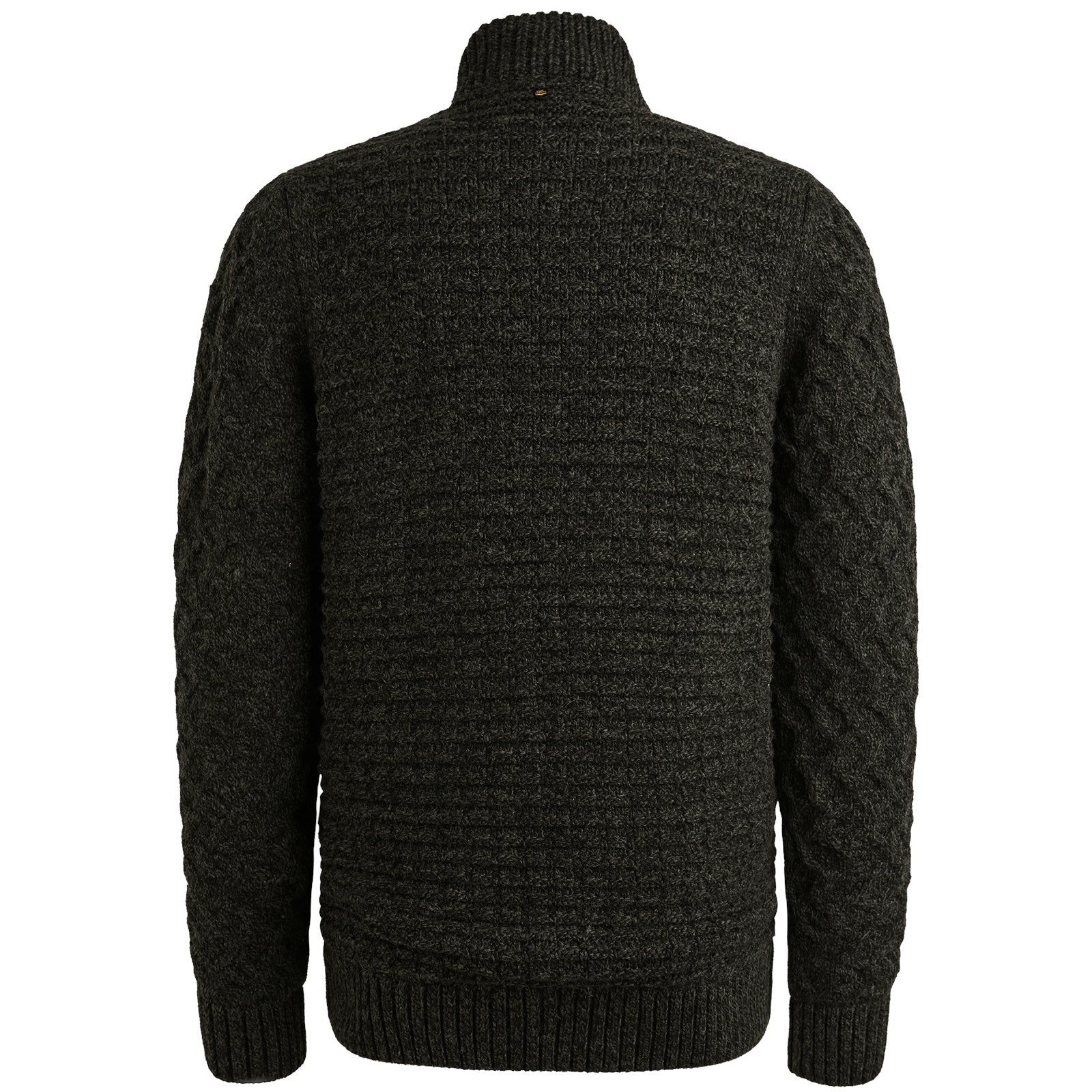 Strickjacke mit Stehkragen - 971-Dark Grey Melee - Grau