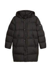 Daunenmantel mit Kapuze - 990-black - Schwarz