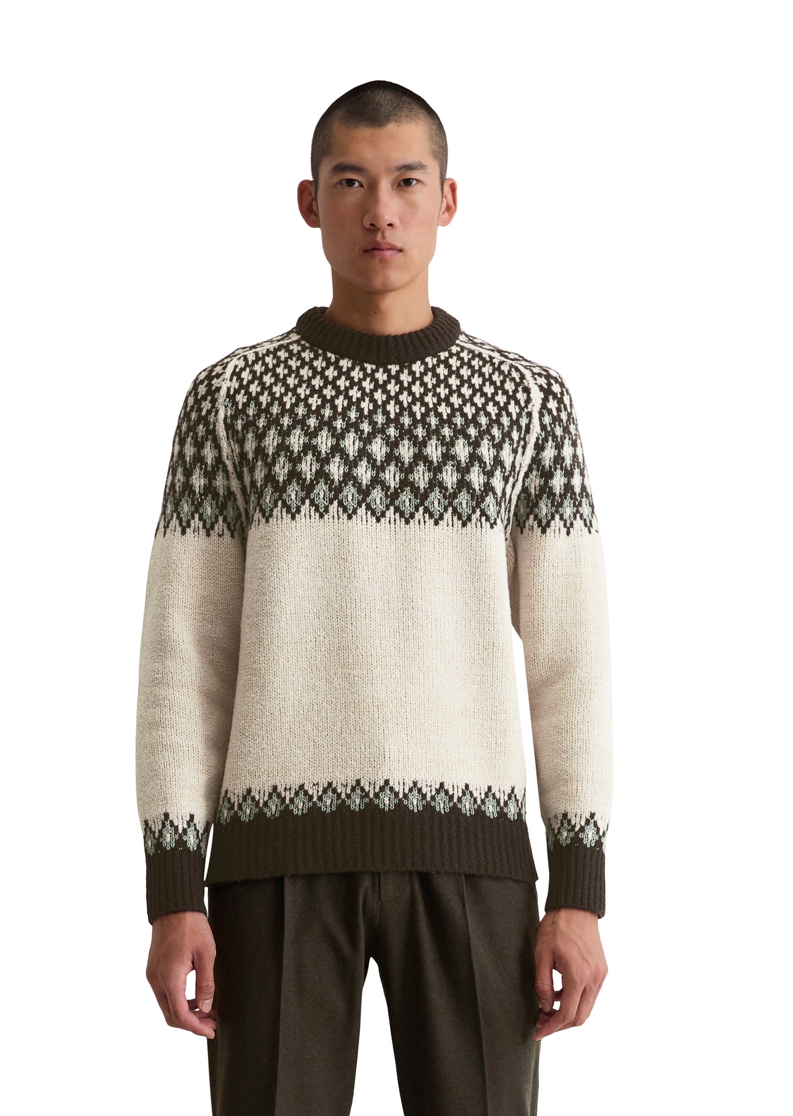Strickpullover aus Schurwoll-Mix - 707-gray silk - Braun