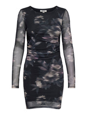 Meshkleid Mini floral - Twilight Mauve/Diffused floral - Schwarz