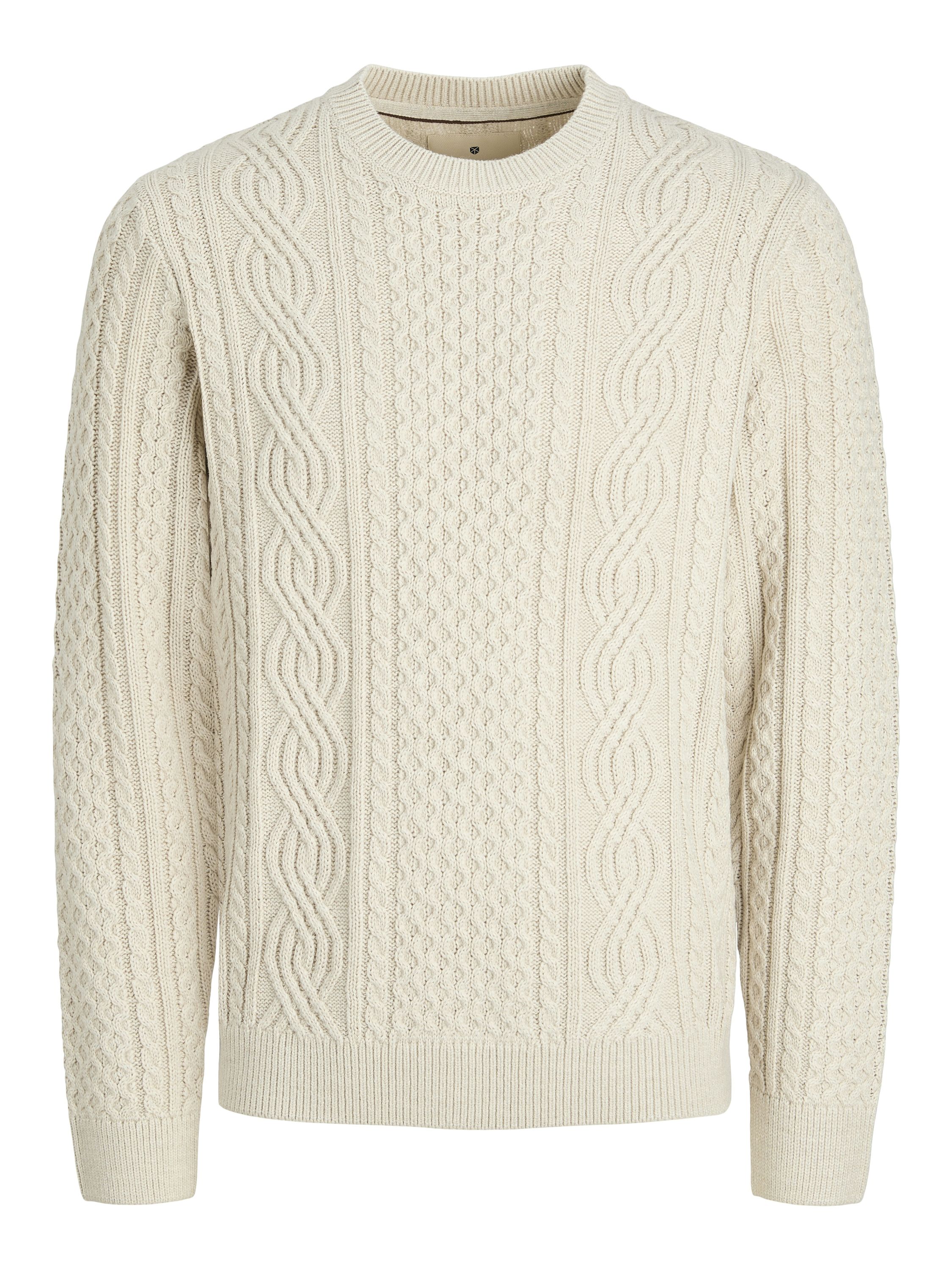 Strickpullover aus Baumwollmix - Silver Lining/Melange - Creme