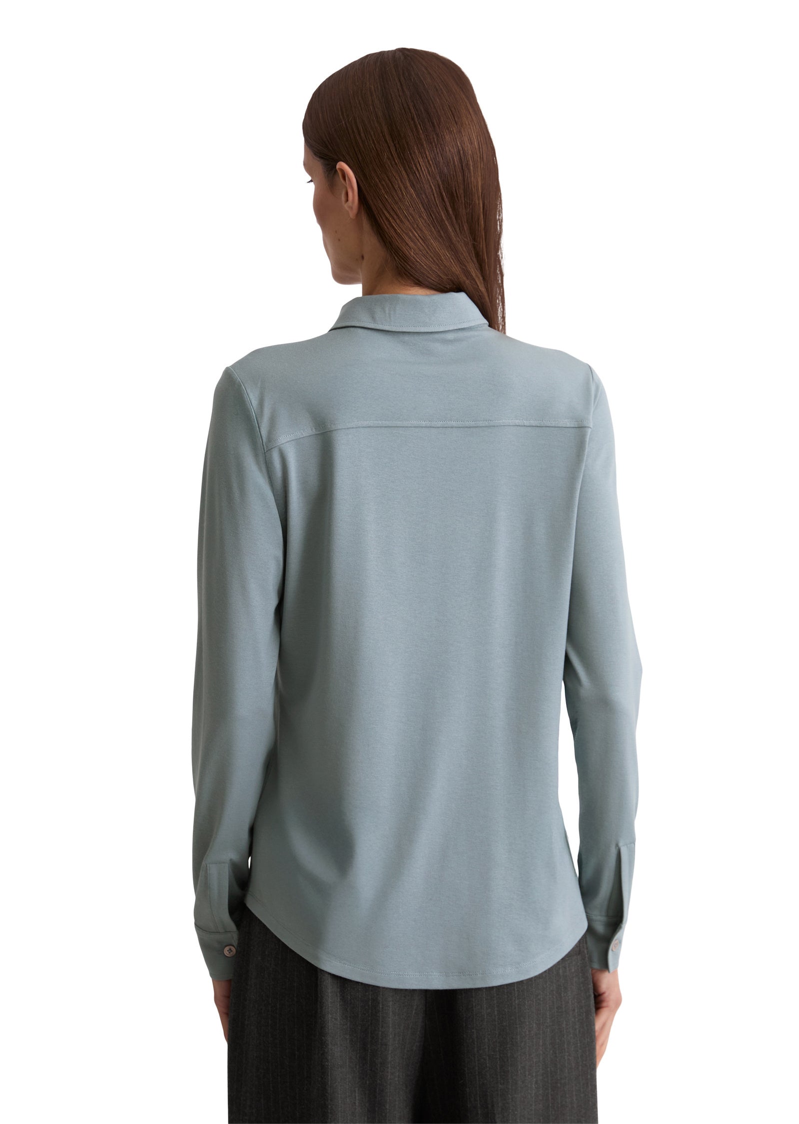 Langarmshirt aus Viskose - 857-slate blue - Blau