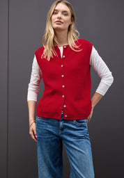 Strickweste aus Wollmix - 16865-racing red - Rot