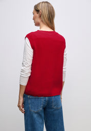 Strickweste aus Wollmix - 16865-racing red - Rot