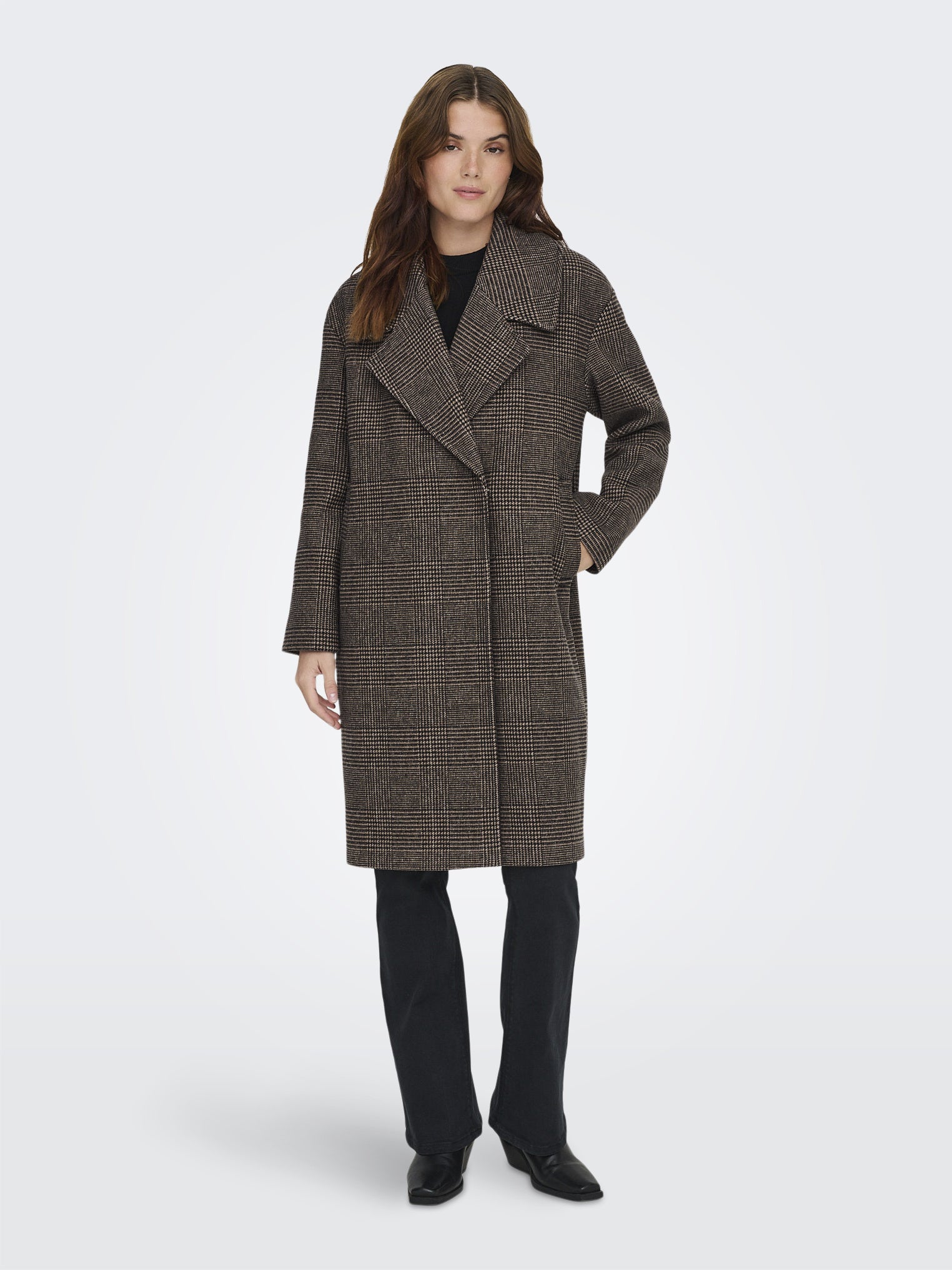 Mantel - Seal Brown/Check - Braun