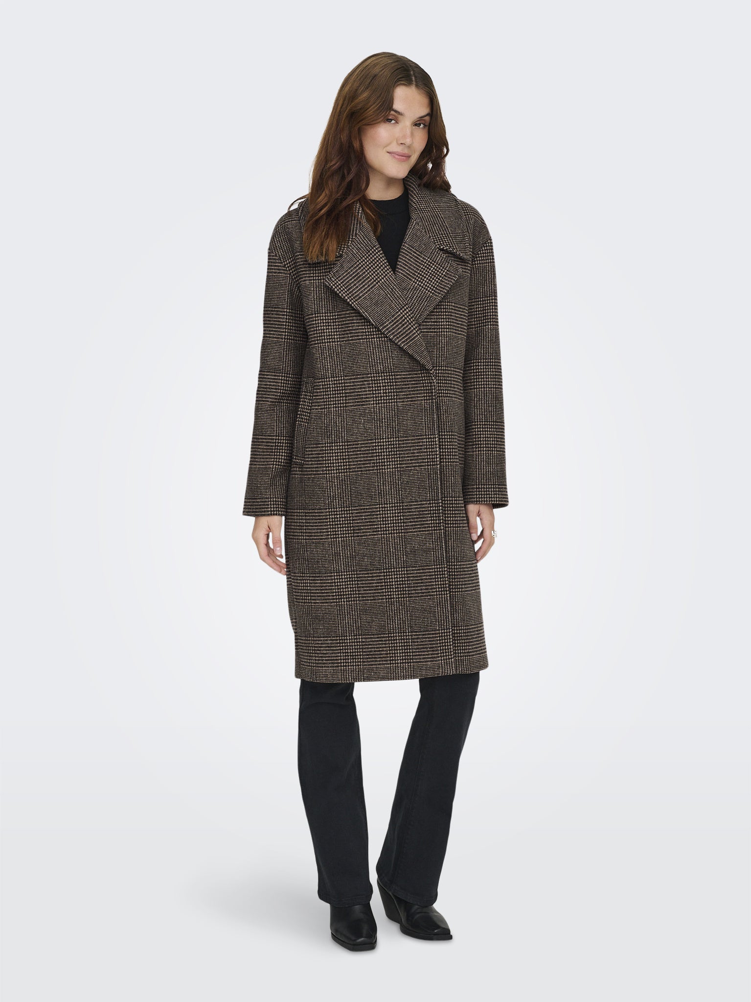 Mantel - Seal Brown/Check - Braun