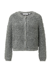 Strickjacke aus Bouclégarn - 95X5-GREY/BLACK - Grau