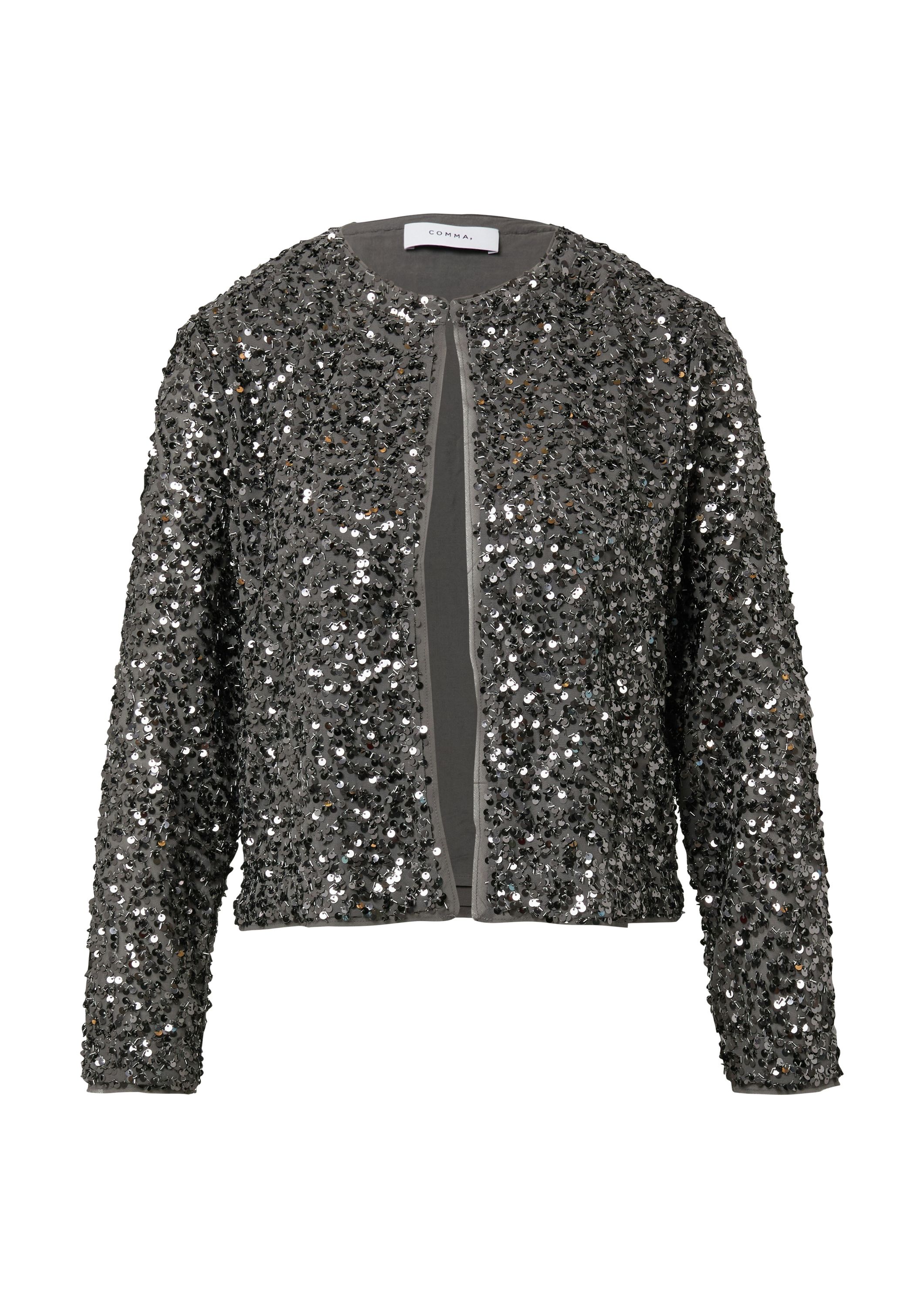 Pailletten-Blazer - 95L9-GREY/BLACK - Grau