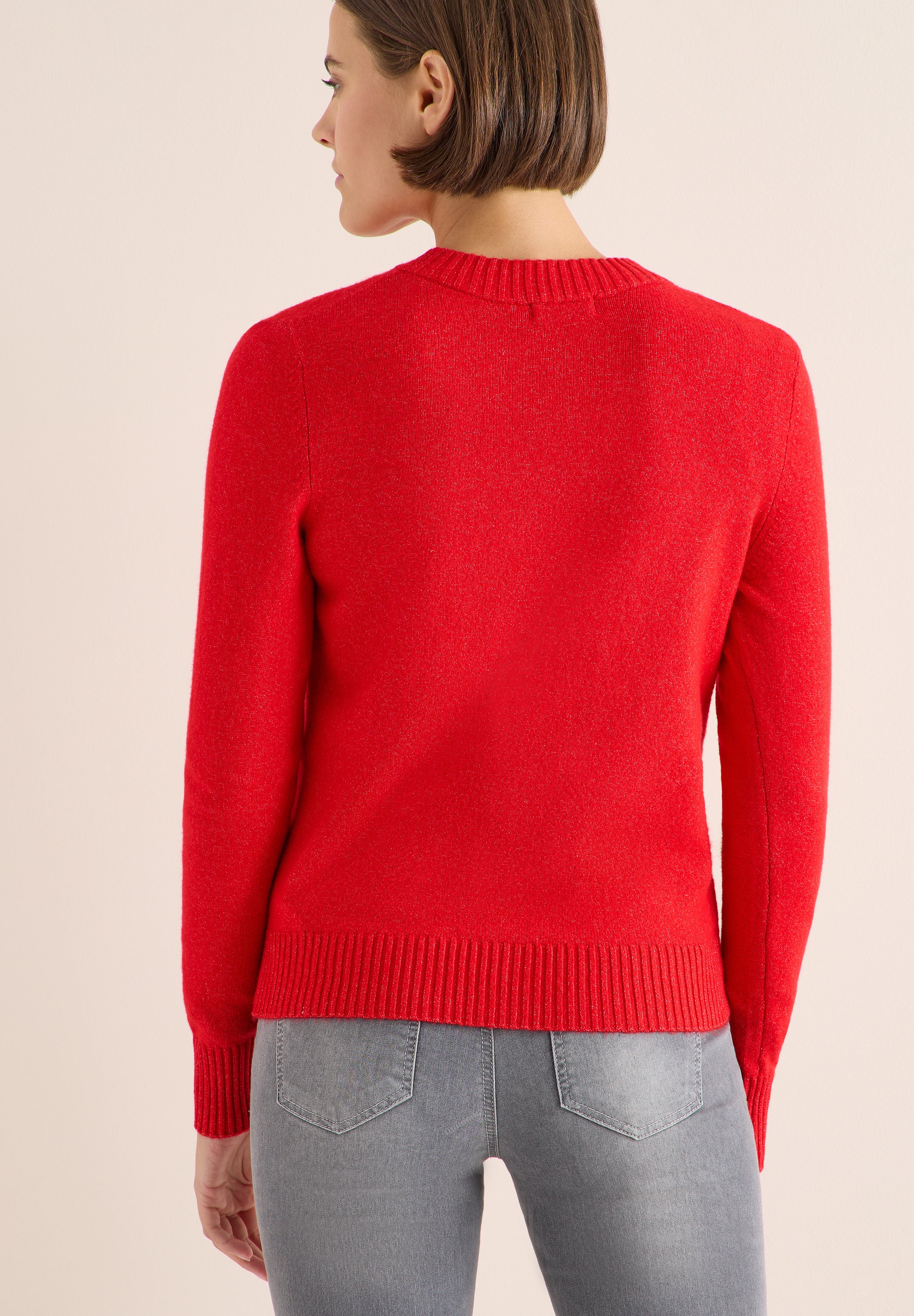 Strickjacke aus Baumwollmix - 16973 fiery red melange - Rot