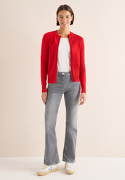 Strickjacke aus Baumwollmix - 16973 fiery red melange - Rot