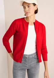 Strickjacke aus Baumwollmix - 16973 fiery red melange - Rot
