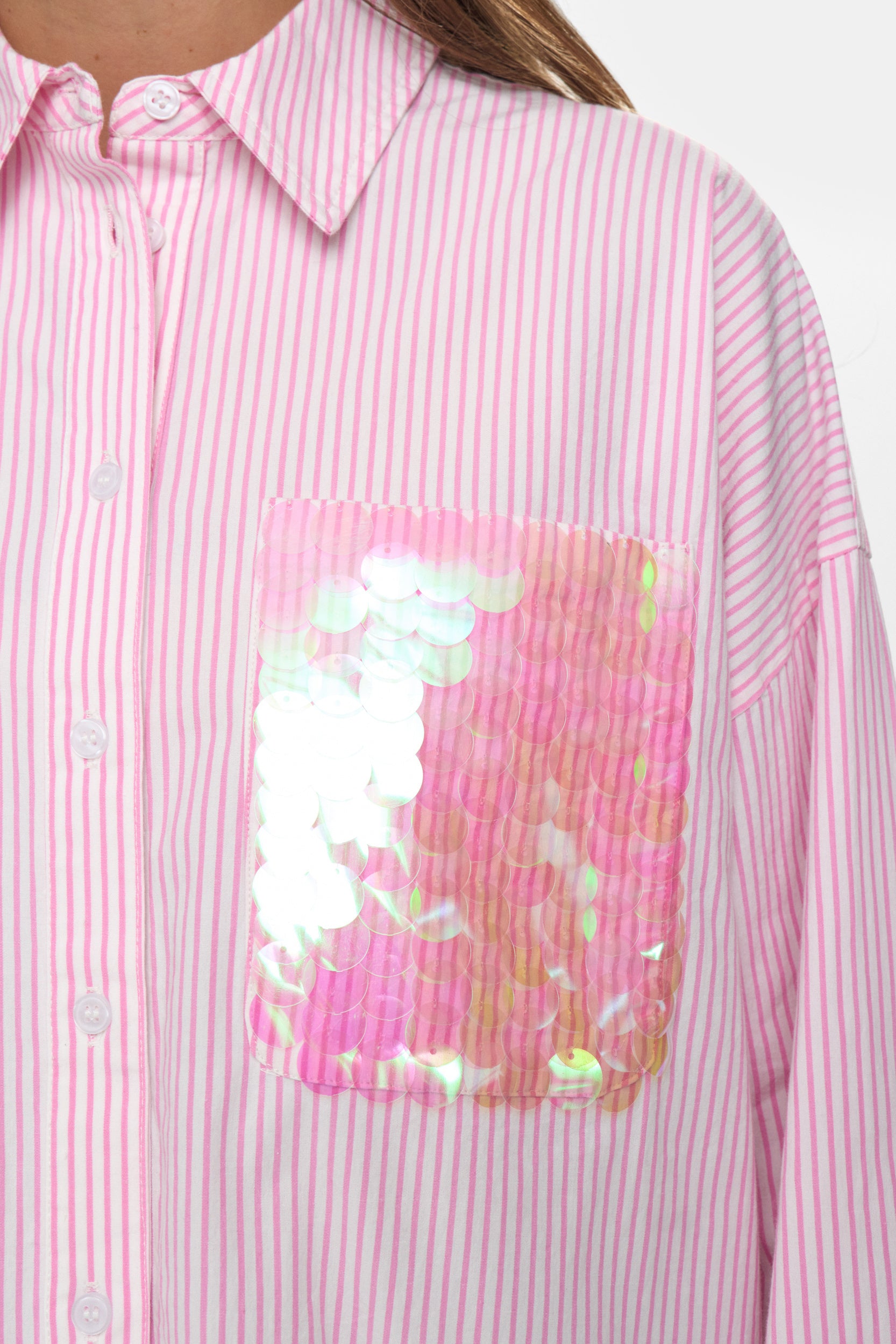 Bluse NUDARMI gestreift - 2703 - Rosa