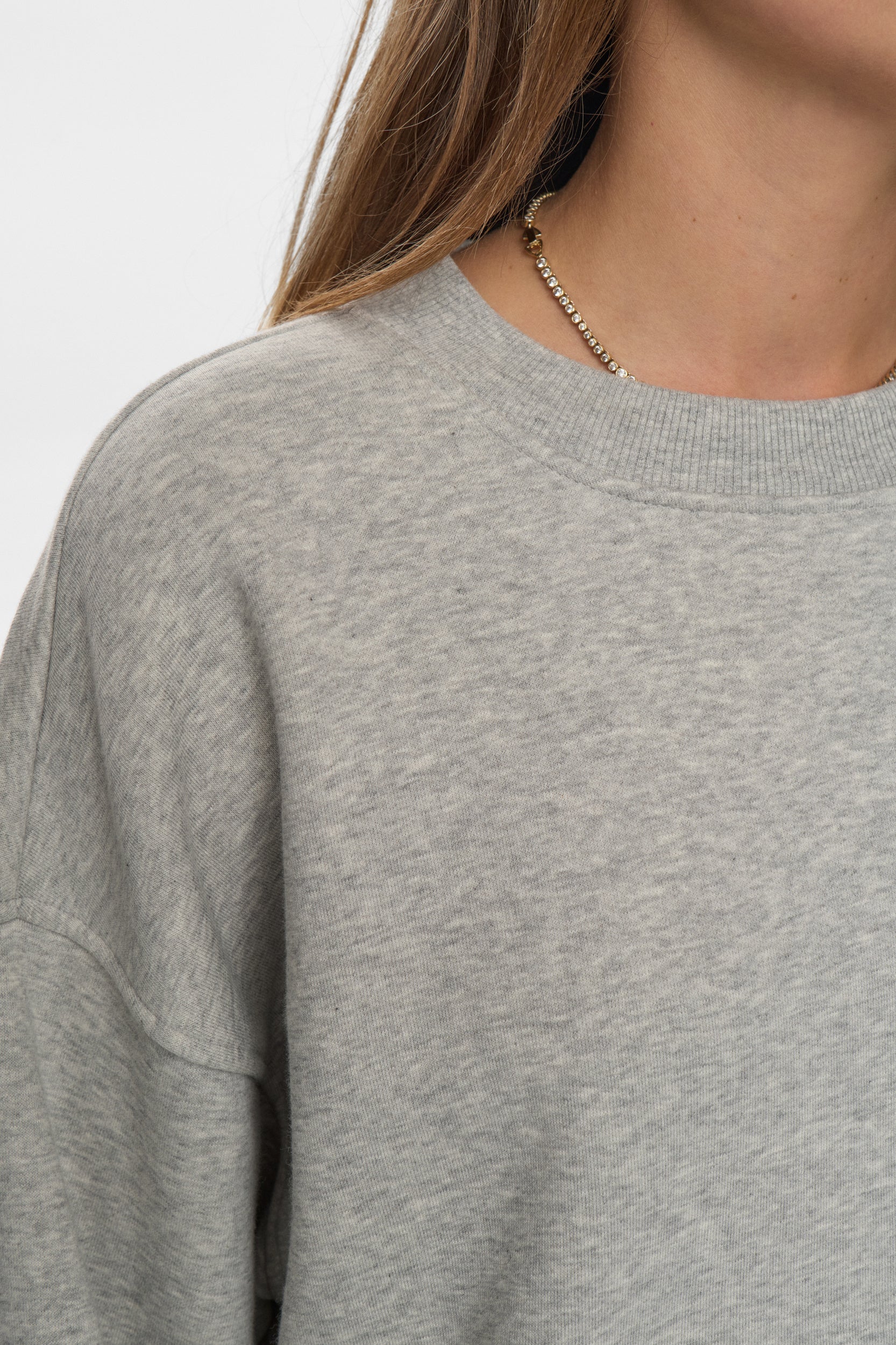 Sweatshirt oversized aus Baumwollmix - 0510 - Grau