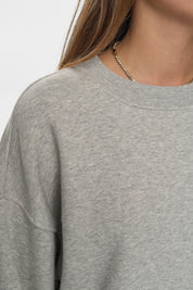 Sweatshirt oversized aus Baumwollmix - 0510 - Grau