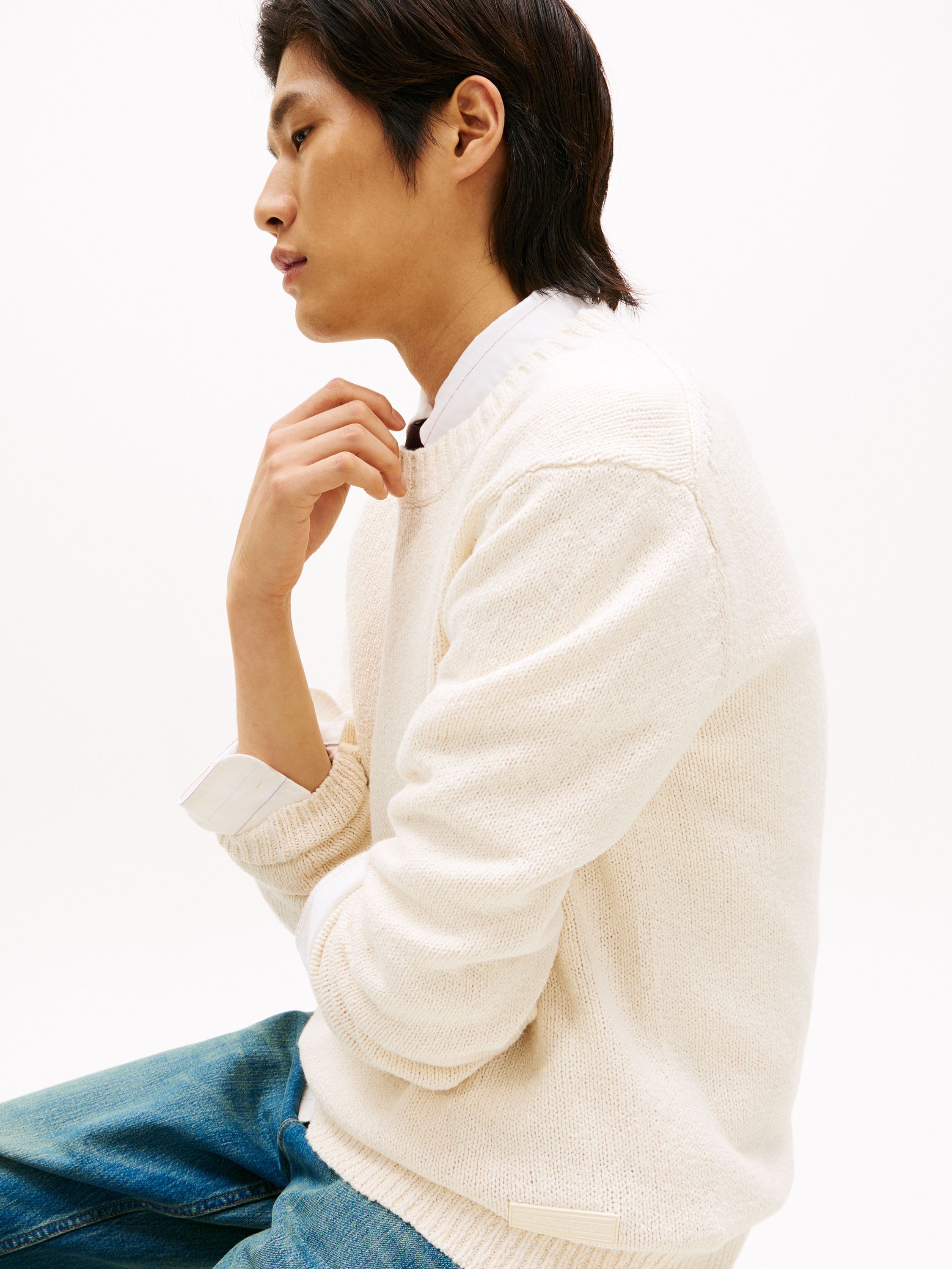 Strickpullover aus Baumwolle - AEF-BEIGE - Beige