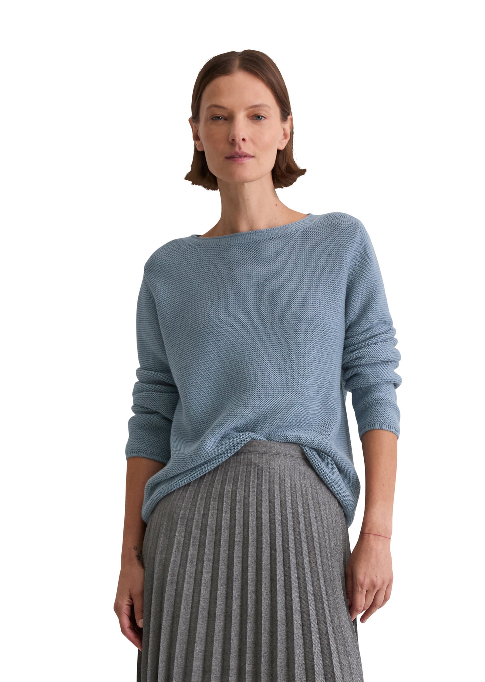 Strickpullover aus Baumwolle - 857-slate blue - Blau