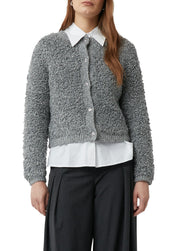 Strickjacke aus Bouclégarn - 95X5-GREY/BLACK - Grau