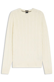 Strickpullover aus Schurwolle - 131-Open White - Creme