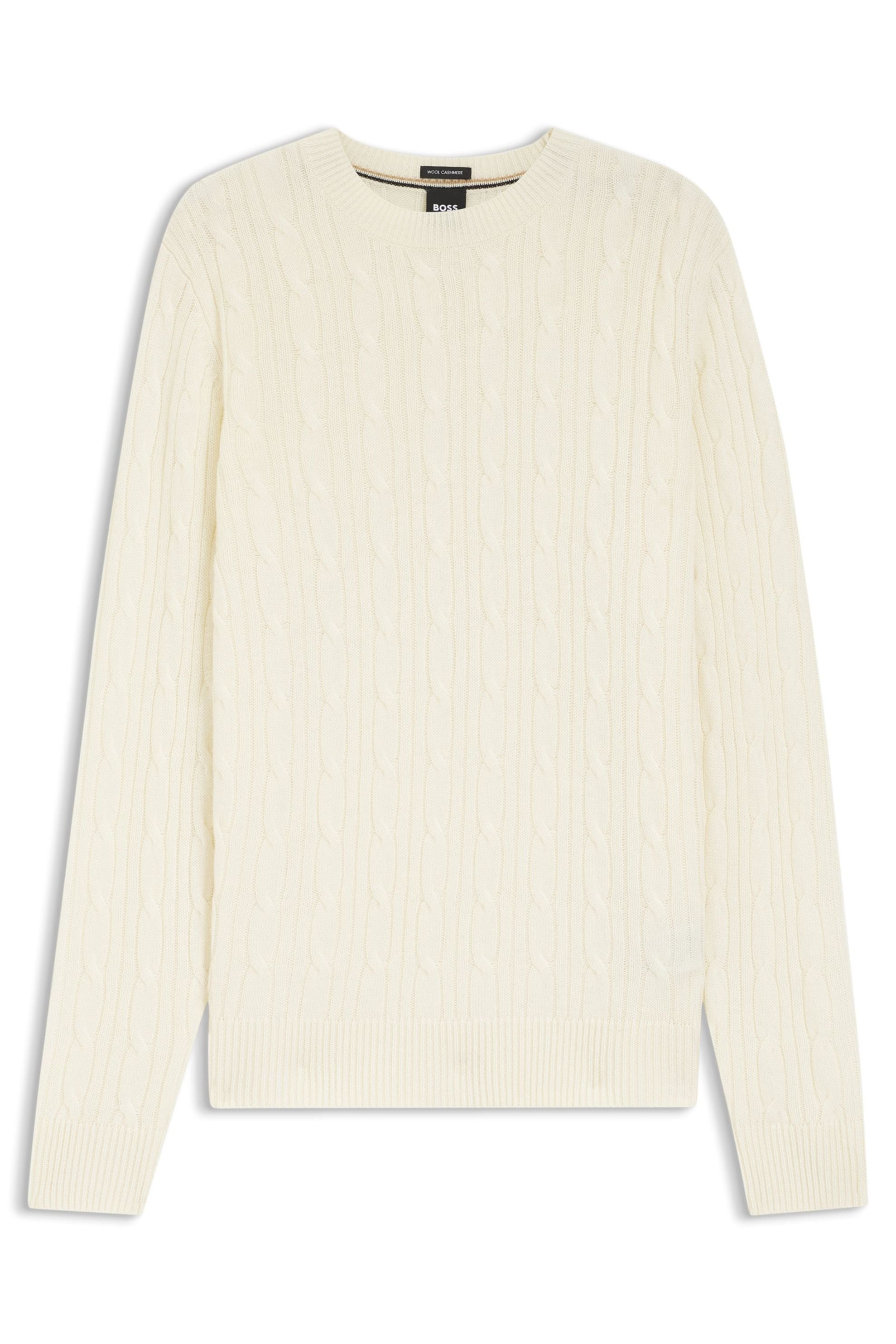 Strickpullover aus Schurwolle - 131-Open White - Creme