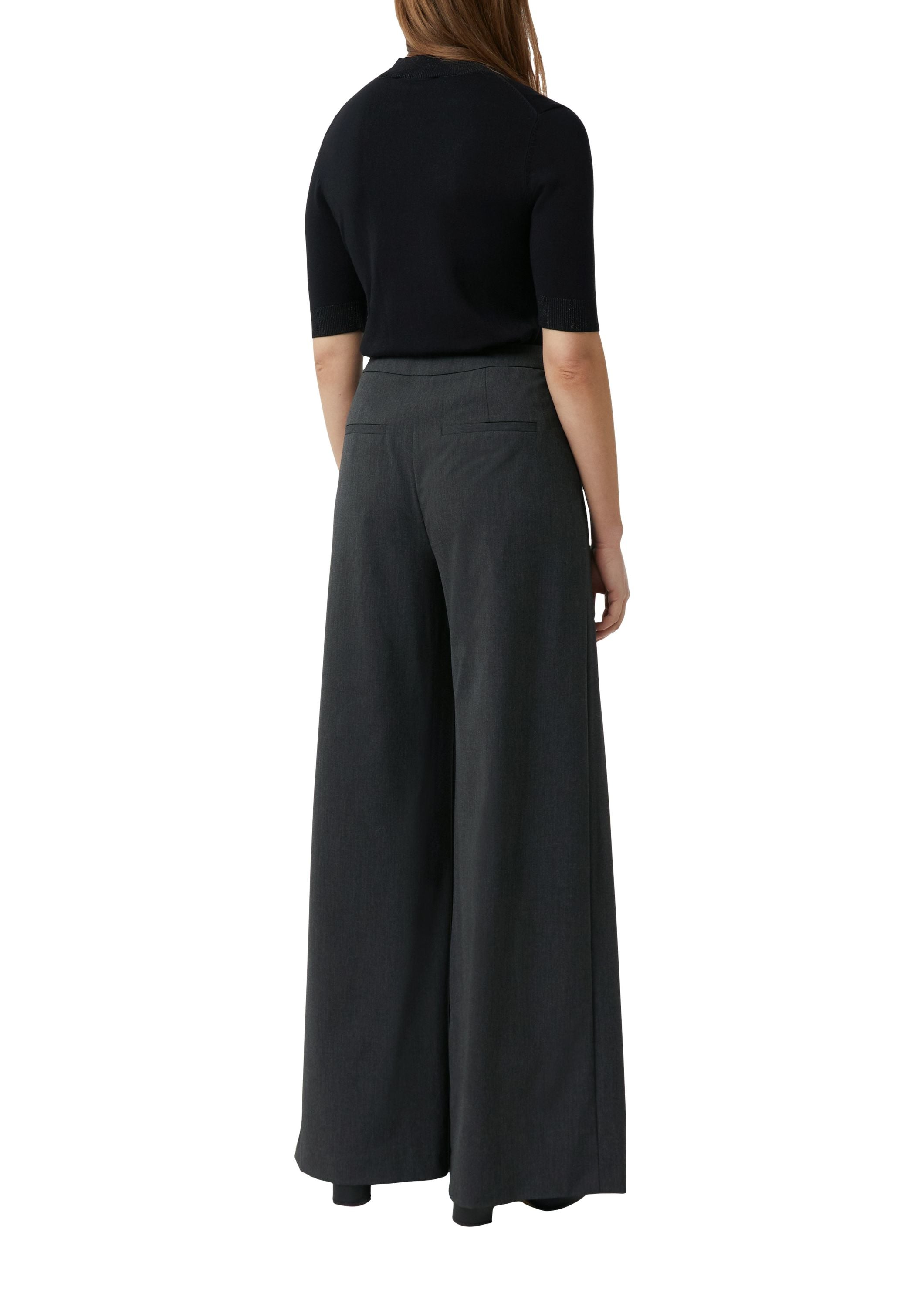 Strickpullover aus Viskosemix - 9999-GREY/BLACK - Schwarz