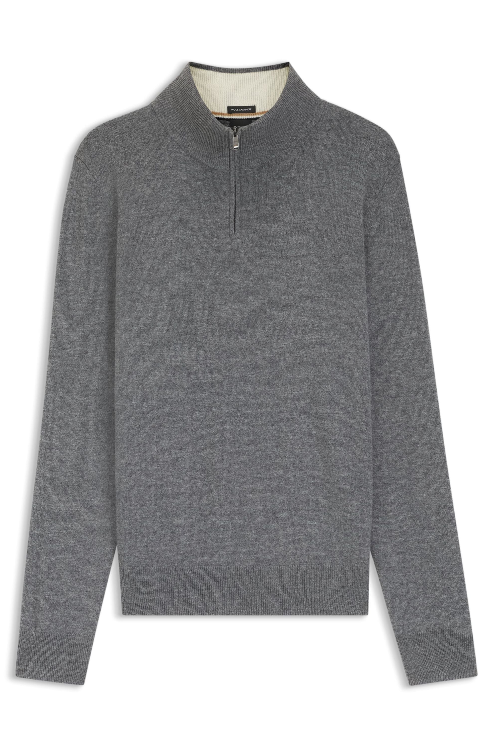 Strickpullover aus Schurwolle - 030-Medium Grey - Grau